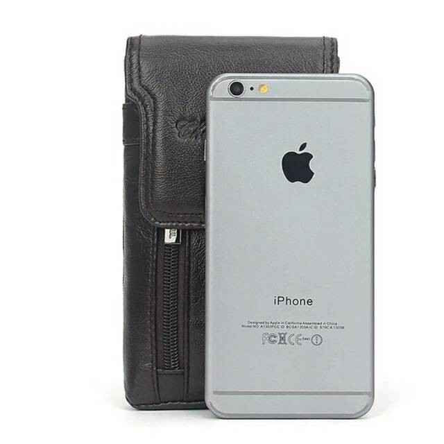 Dompet Kulit Pria - Dompet Hp Pinggang Kulit import 3227 Tinggi 17cm