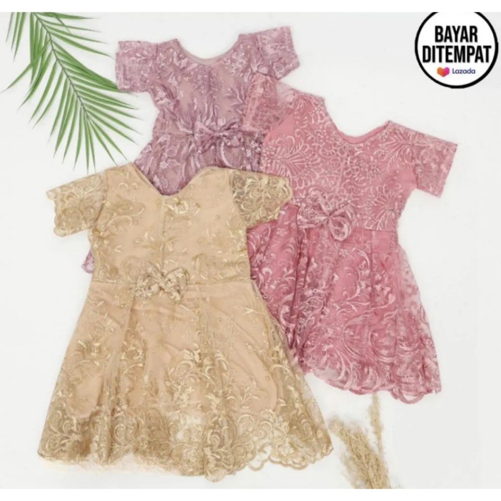 CODress Brokat Anak/Pakaian Anak prempuan/Baju Brokat Anak usia 8-9 tahun