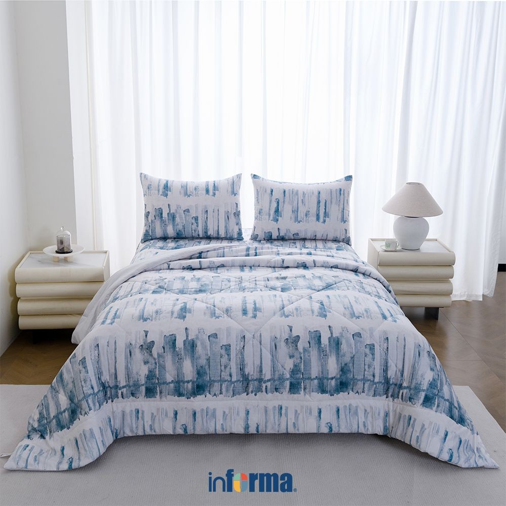 Informa Set Seprai Microfiber Print xanna King Queen Single 180x200 160x200 120x200 Tempat Tidur Ala