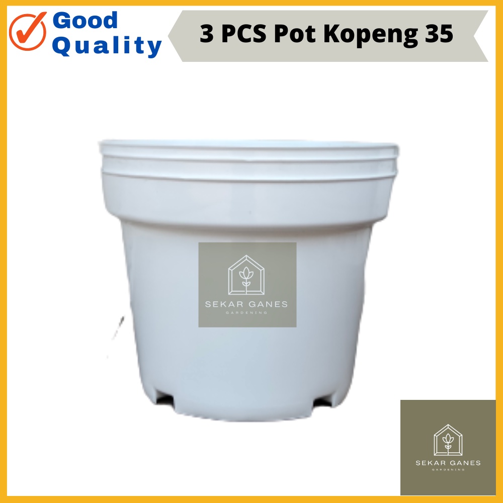 3pcs Pot Kopeng 35 Putih Besar Jumbo Plastik Ukuran 40cm 50cm 70 cm 100cm Pot Putih Besar Jumbo