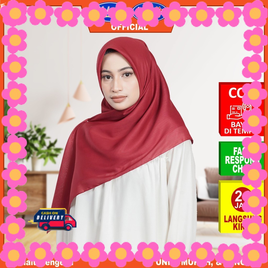 HIJAB WANITA MUDA CASUAL Pashmina Girly Syar i JUMBO / IDOLAKU Kerudung Umama Polos Segi Empat Voal 
