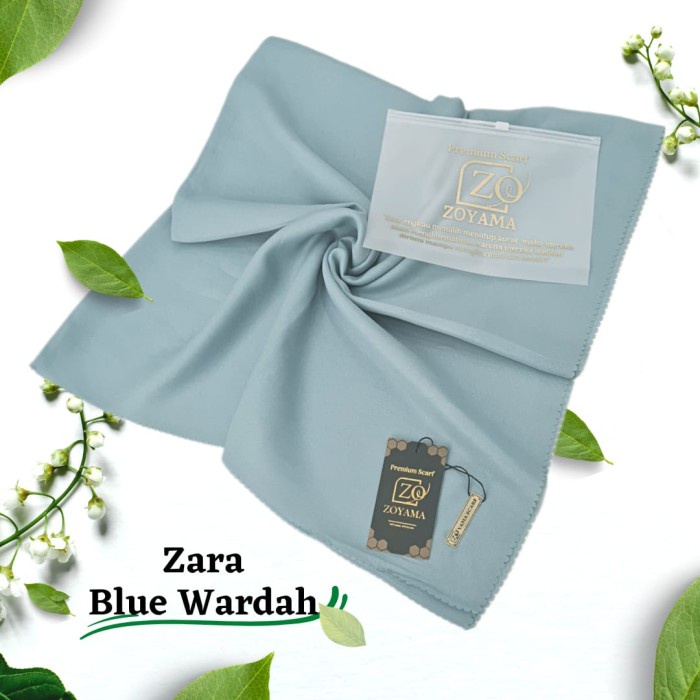 ZOYAMA Zara - Hijab Blue Wardah - kerudung segi empat - hijab glamour