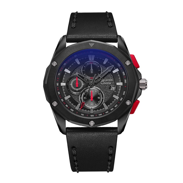 Jam Tangan Pria Alexandre Christie Chronograph AC 6663 MCLIPBARE Black