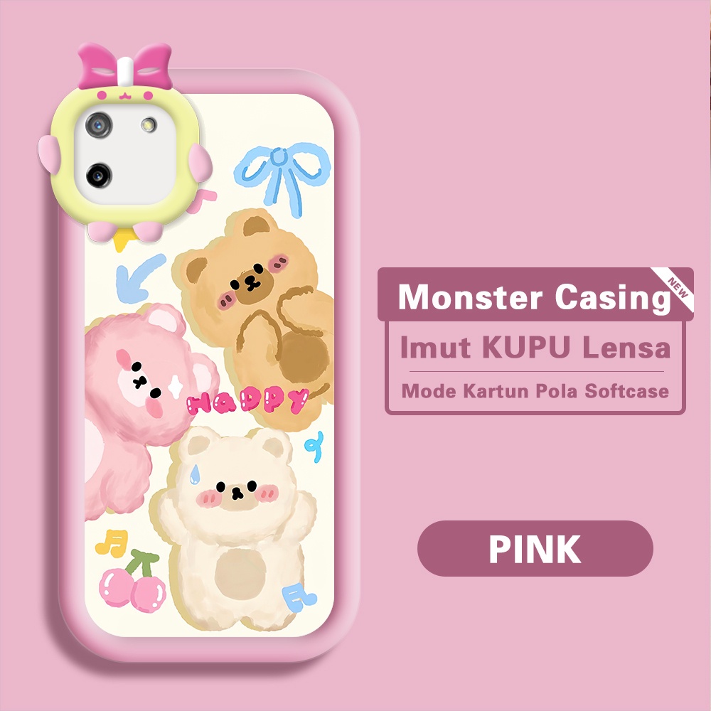 Realme C11 Untuk Hp Casing Handphone Cassing Soft Kesing Sofcase Phone Case Warna Tiga Beruang Berbe