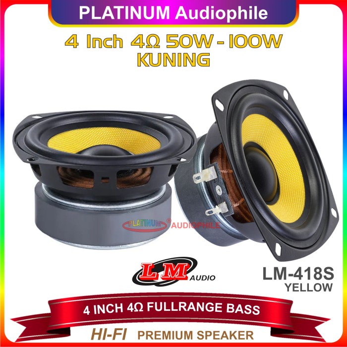 Terlaris ✨-Speaker 3 Inch 4 Inch Fullrange Mid Bass Hifi Full range Mid Woofer - 3 inch Kuning
