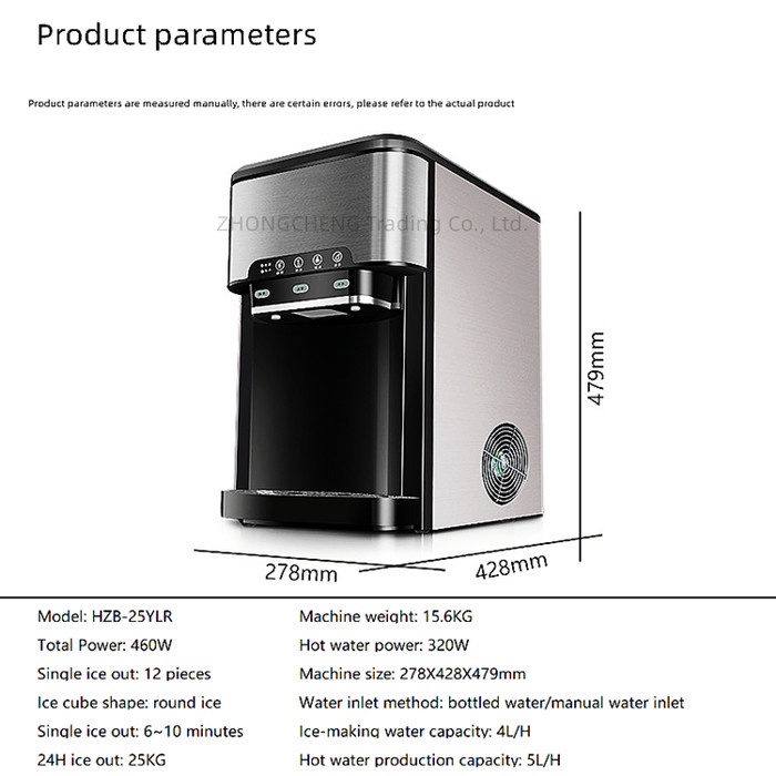 3in1 Hicon HZB 25LYR Dispenser Mesin Pembuat Es Batu Ice Cube Maker