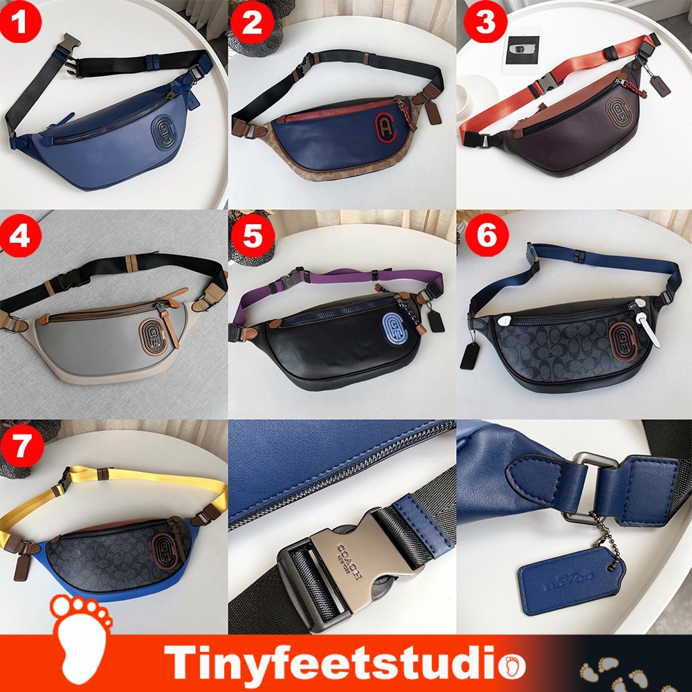 Coach 89079 91375 78947 69303 959 79037 962 Rivington Belt Bag in Colorblock With Patch Men Waist Ch