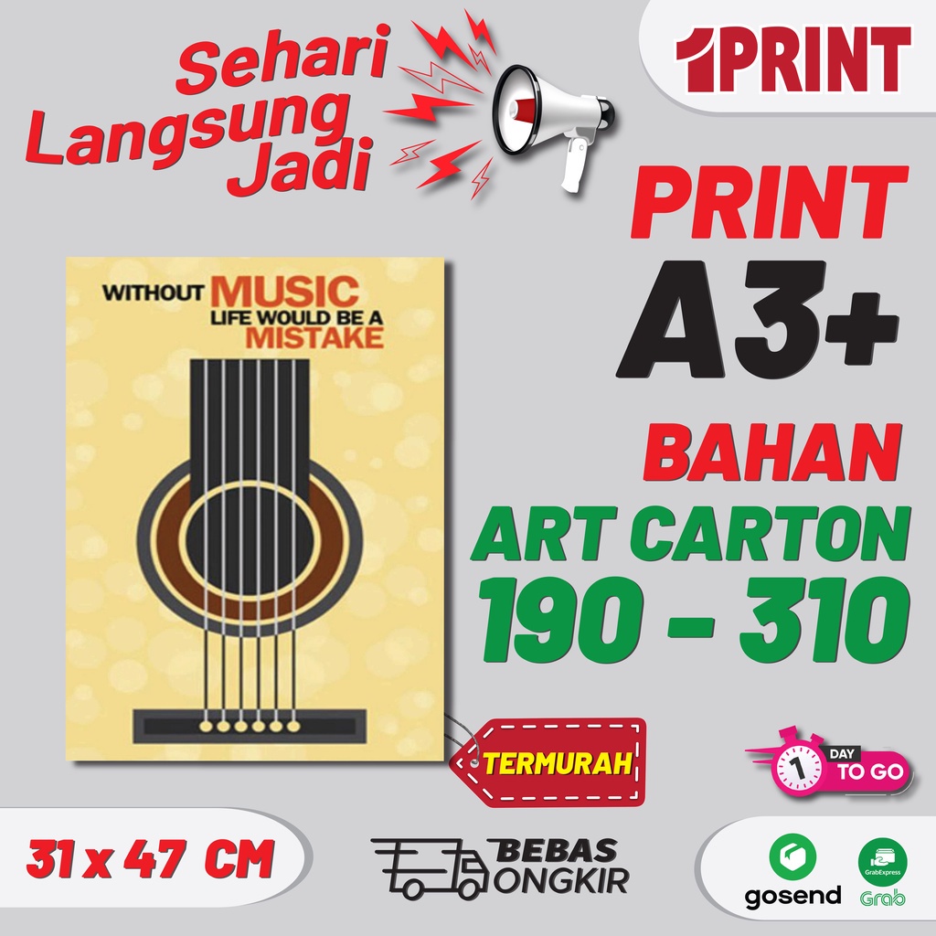 

Print Cetak A3+ MURAH | Art Carton 190/210/230/260/310 | 1 Sisi/2 Sisi