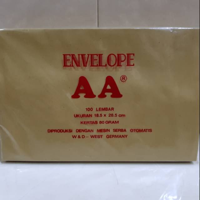 

Amplop Kesing Coklat Kwarto AA 18.5 x 28.5cm (100lbr)