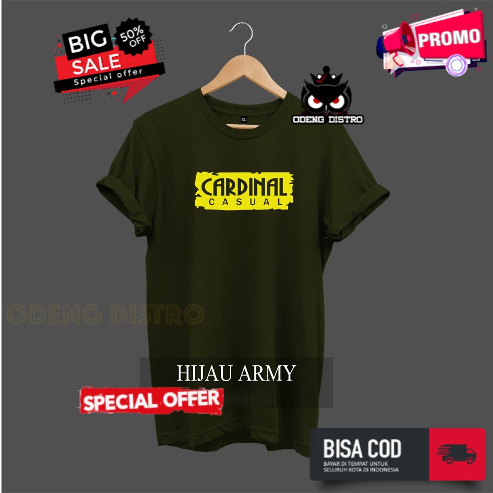 Baju Kaos Distro Pendek Keren Atasan Pria Wanita Kekinian BAJU CARDINAL CASUAL YELLOW ATASAN BANDUNG