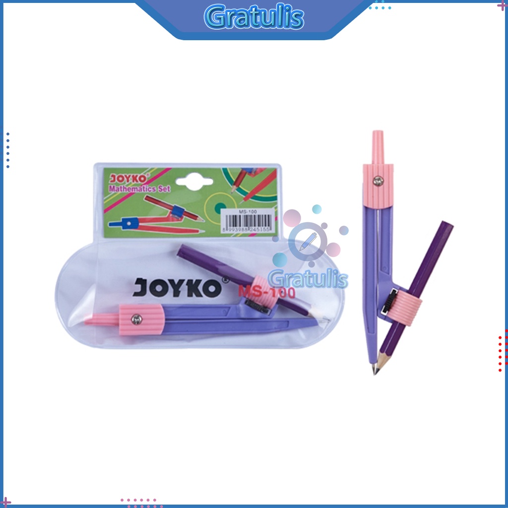 

Jangka Set Math Joyko [MS-100] + Pensil / Alat Tulis Membuat Garis Lingkaran Busur multicolor