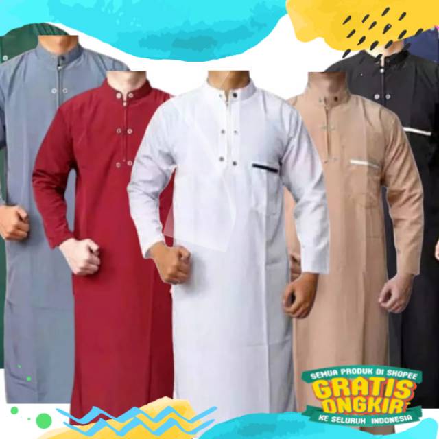 gamis pria lengan panjang /  gamis pakistan pria jumbo big size /  gamis pria arab saudi /  jubah pr