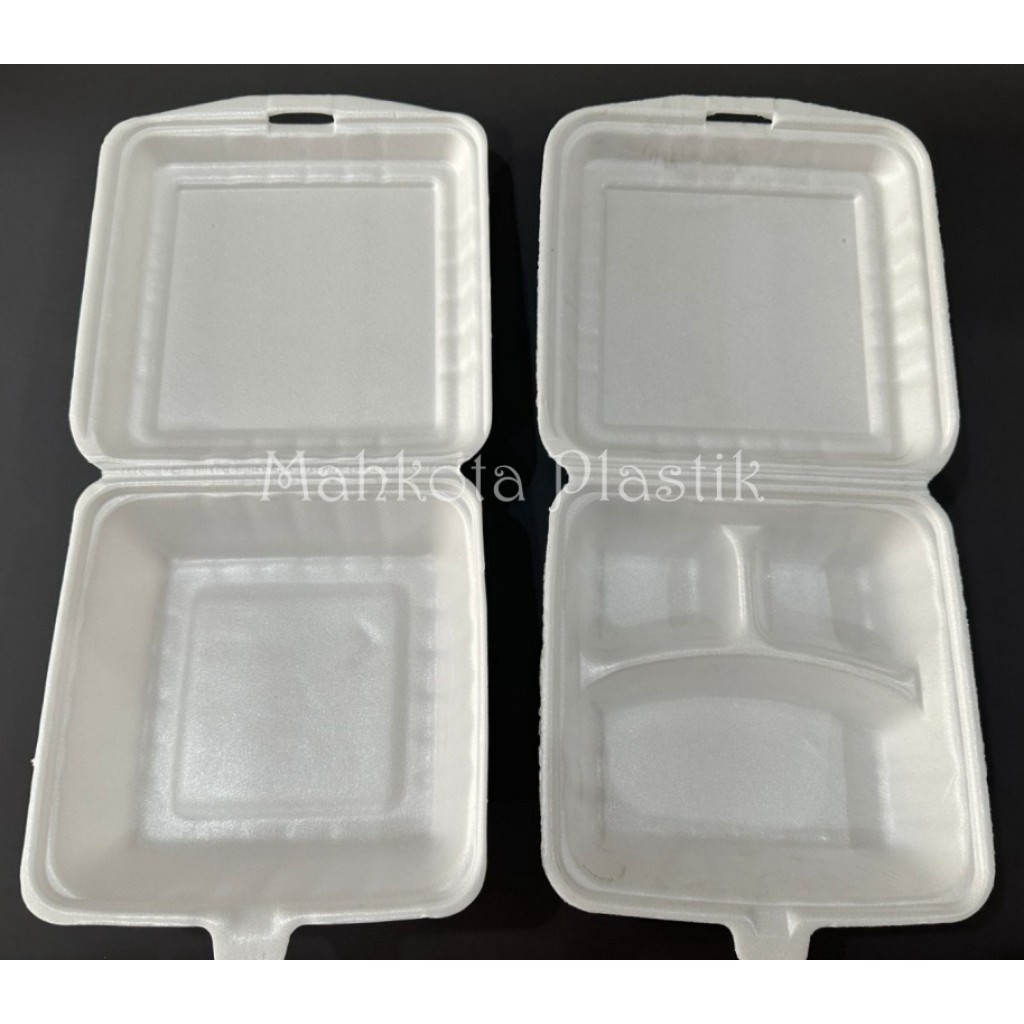 Styrofoam Lunch Box Kotak Makan Lux L-03 isi 100pcs