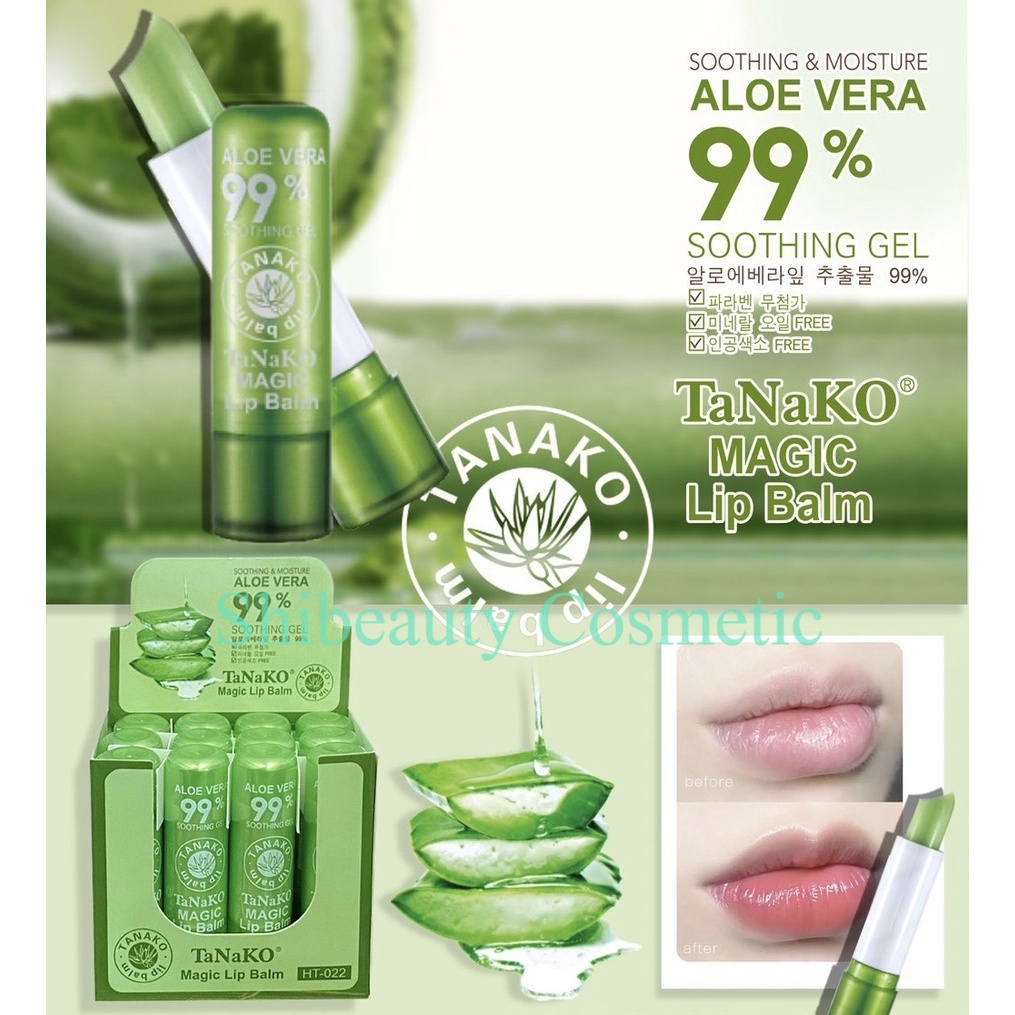 TANAKO Magic Lip Balm Aloe Vera 99% Soothing Gel | LIP BALM MAGIC TANAKO ALOE VERA 99% | Lip Balm Pe