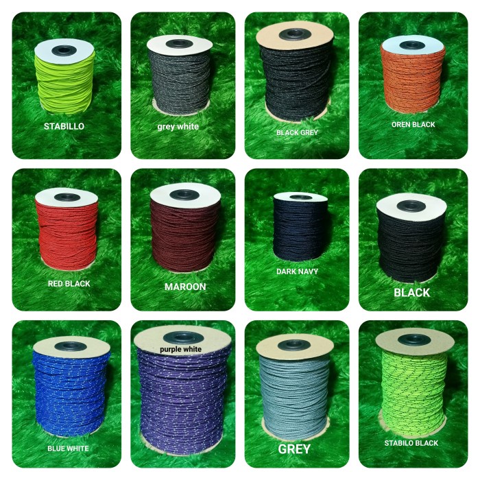 tali prusik tali gelang 1,2mm rollan isi 100meter - STABILO BLACK