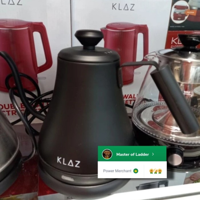KLAZ black doff teko listrik leher angsa/kettle gooseneck electric ORI - Hitam