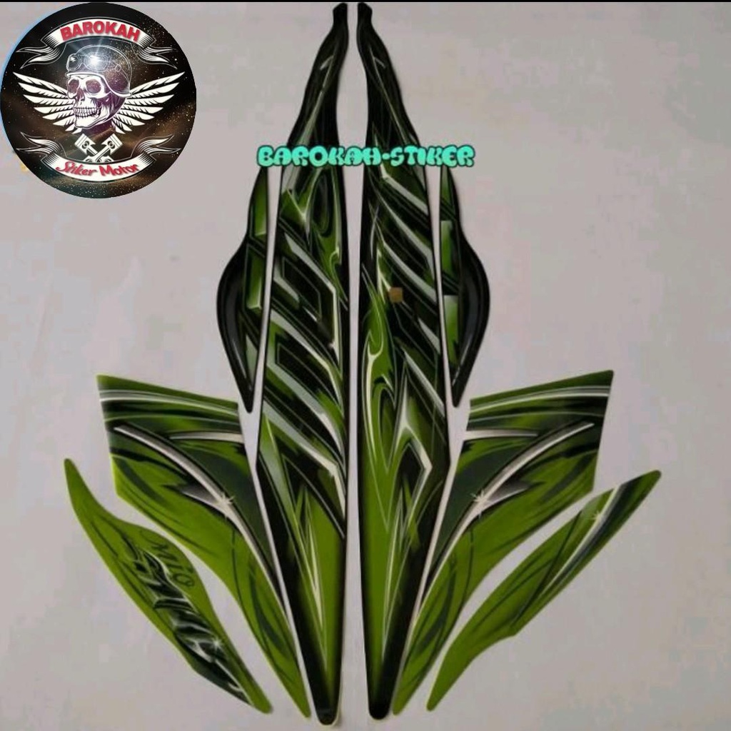 AJS Striping Stiker  motor yamaha mio soul 2012 hijau hitam List Bodi Sticker Bisa Cod Full Body Set