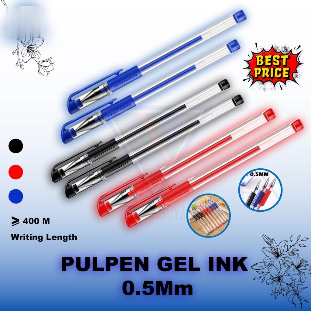 

Pulpen Gel Ink 0.5Mm Alat Tulis Kantor Sekolah Pena Pen Tinta Cair Standart Warna Merah Hitam Biru