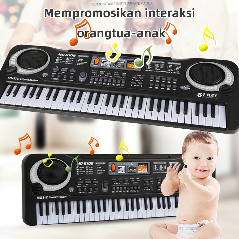 Tatajoy Piano Elektronik Keyboard Piano Anak Mainan elektronik Edukasi Alat Musik Anak nyanyi Mic piano dewasa pemula murah