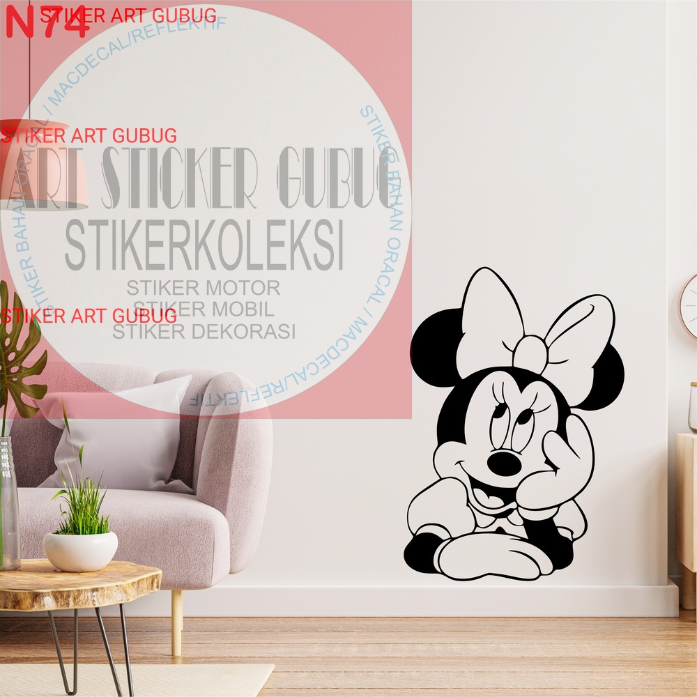 Stiker dinding MINNIE MOUSE sticker cutting wall stiker stiker tembok stiker kaca stiker kamar