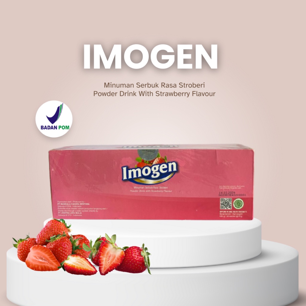 

IMOGEN Minuman Serbuk Rasa Strawberry Untuk Kesehatan Kulit dan Tubuh