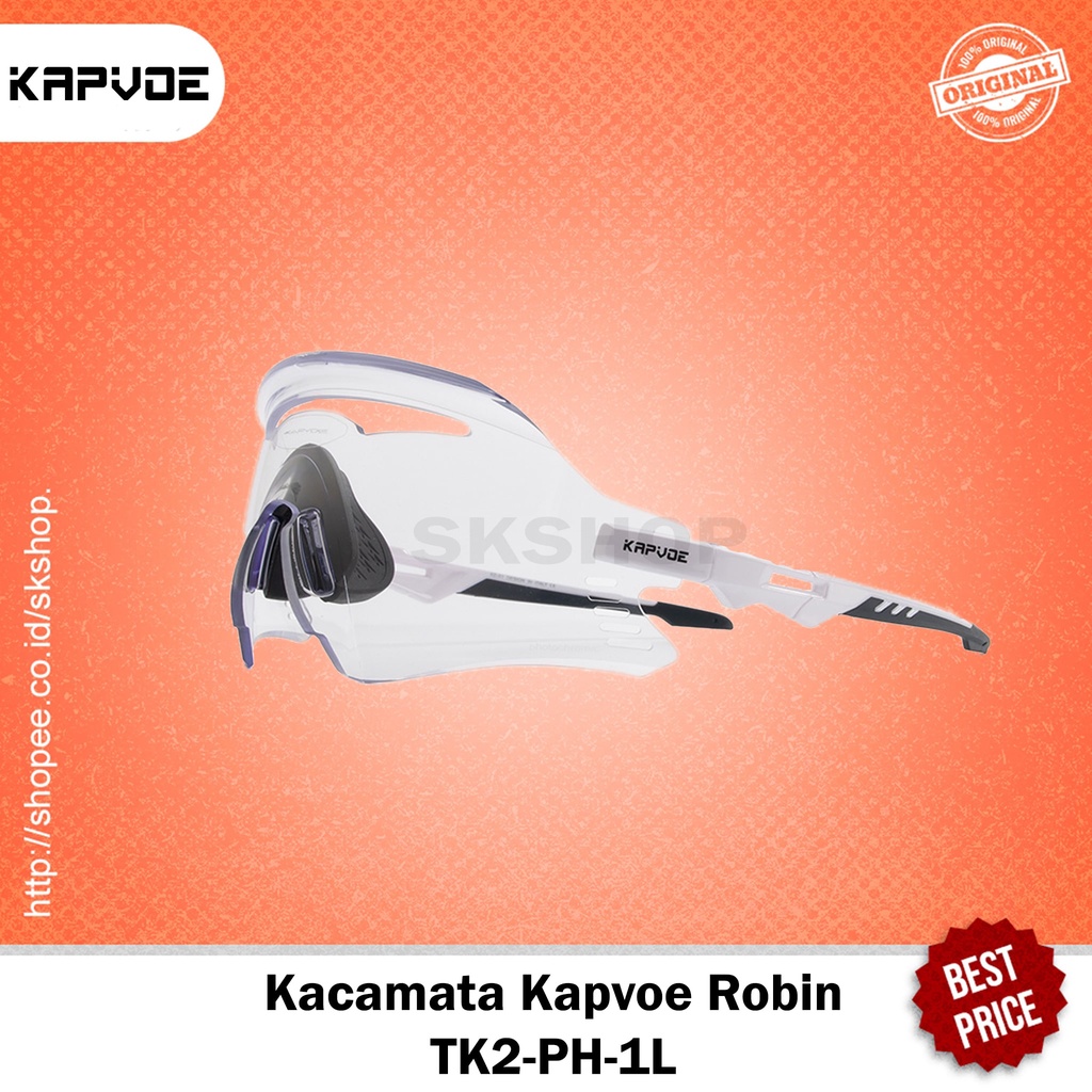 Kacamata Sepeda Kapvoe ROBIN TK2-PH-1L Sunglasses Photochromic Lens Sport Kaca Mata Anti UV Lensa Fo