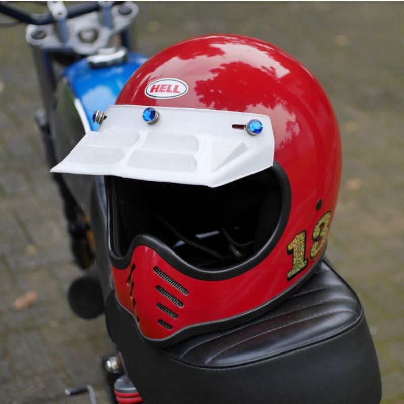 Helm Helmet BELL MOTO 3 vintage original merah XL