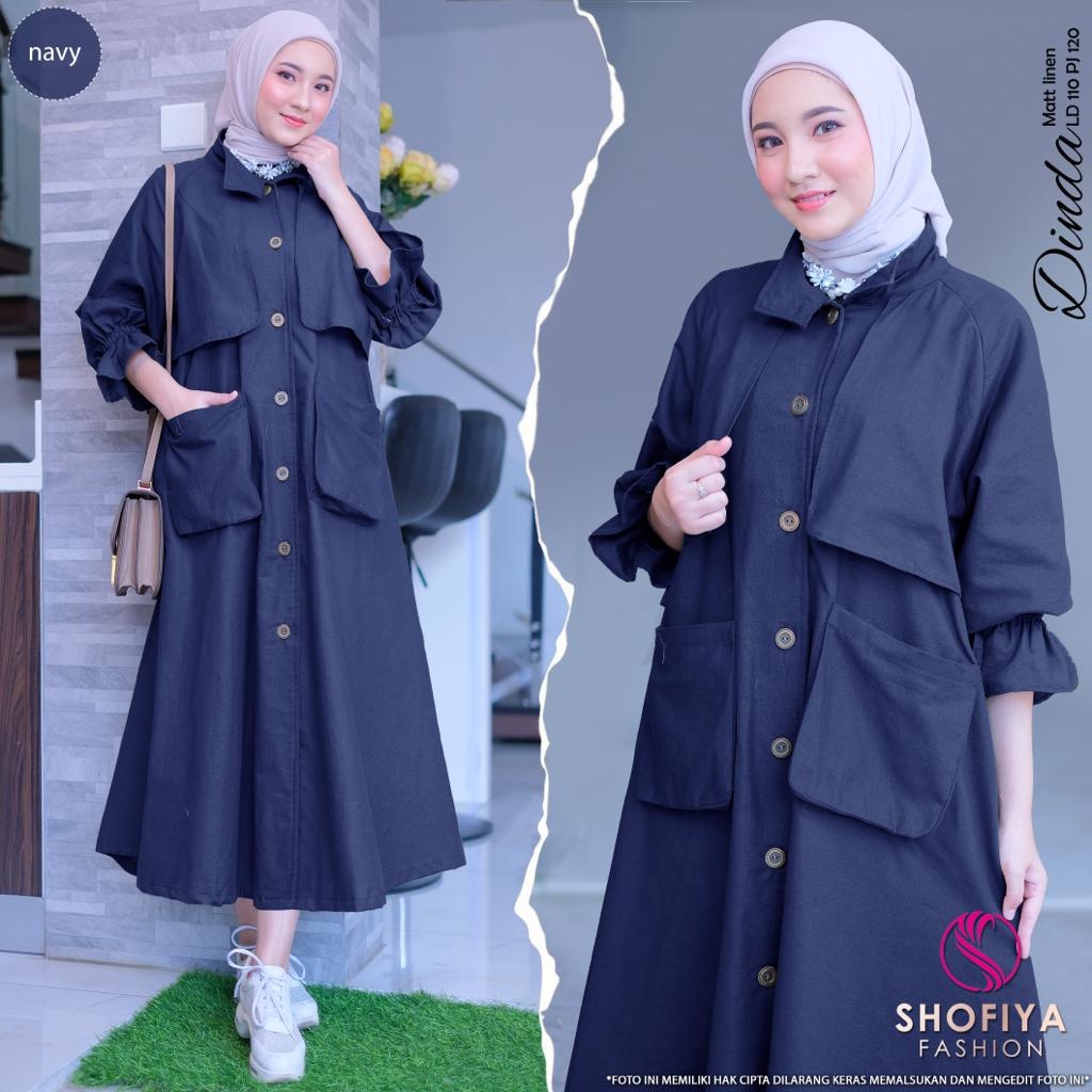 BAJU WANITA TERLARIS [NEW] GAMIS MIDIDRESS DINDA  //  FASHION MUSLIM KEKINIAN // RURI