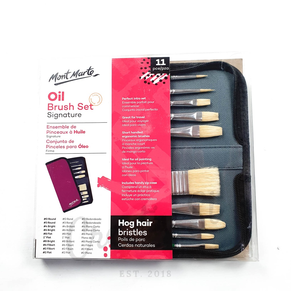 

MONT MARTE Kuas Lukis Set Set Brush In Wallet 11 Pc Oil Painting