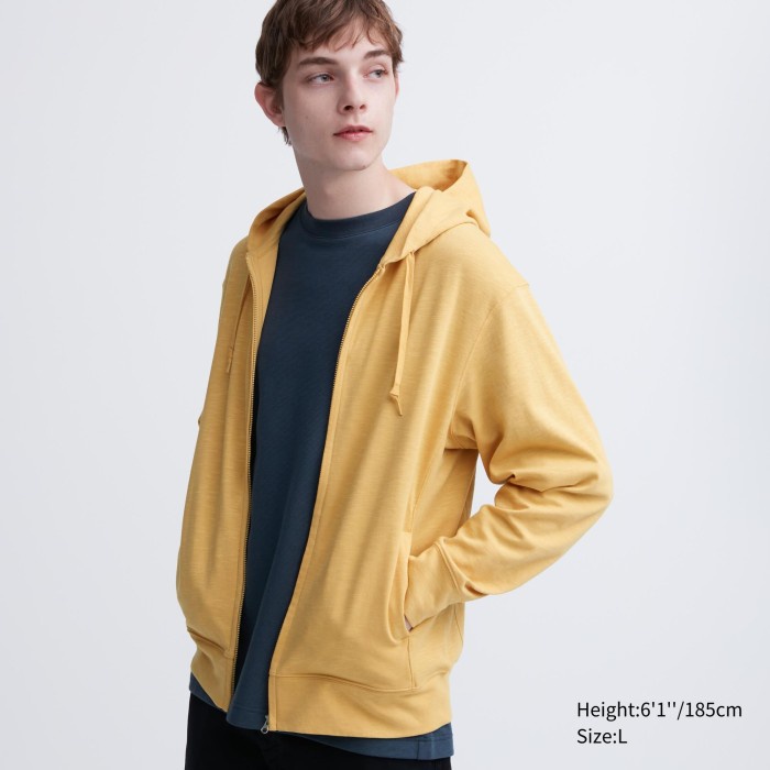 UNIQLO AIRism Jaket Proteksi Sinar UV Retsleting 455412 Pria - 43 YELLOW