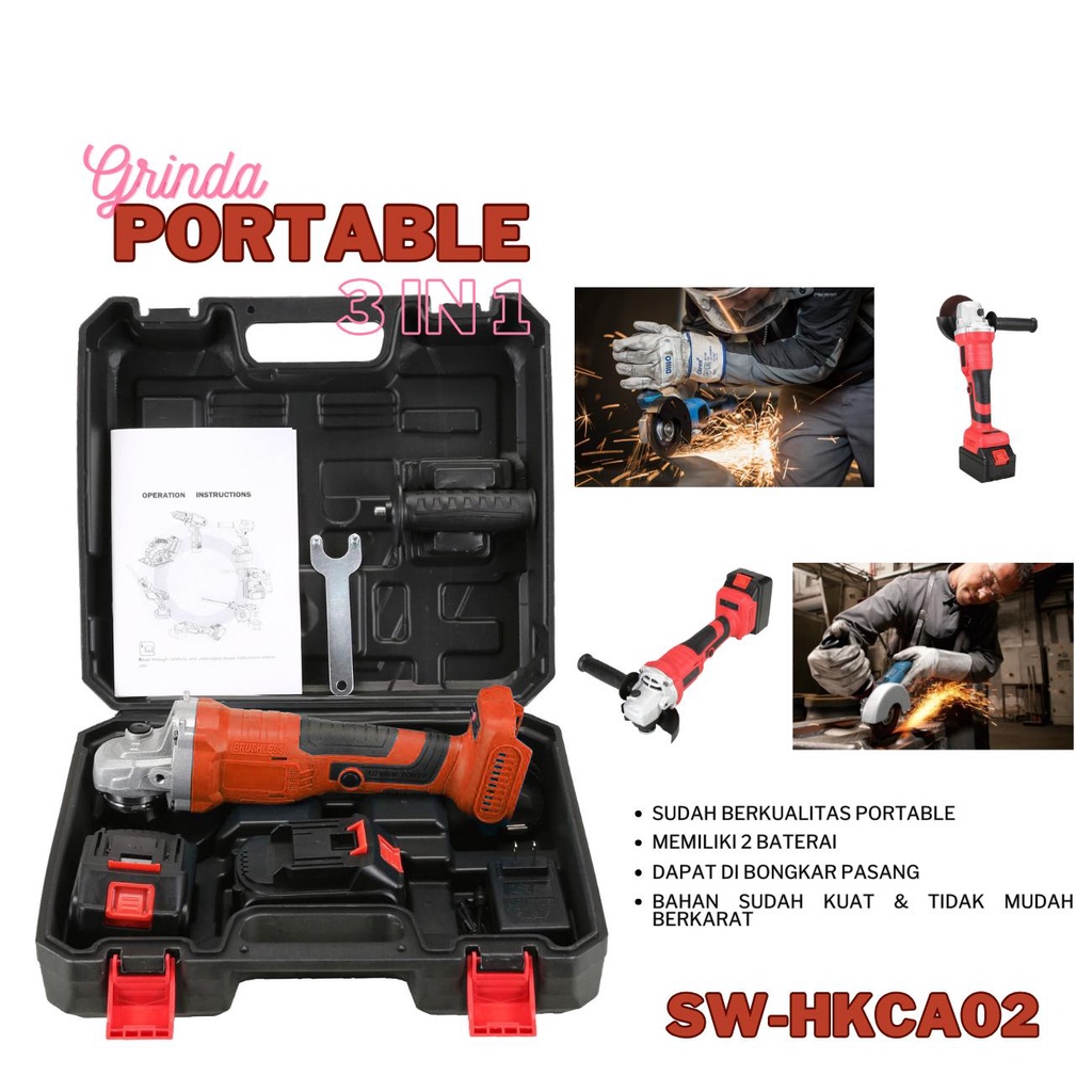 OLALA  Gerindra Beterai Cordless Gerindra Tangan Mesin Gerindra Baterai SW-HK-CA02 [COD]