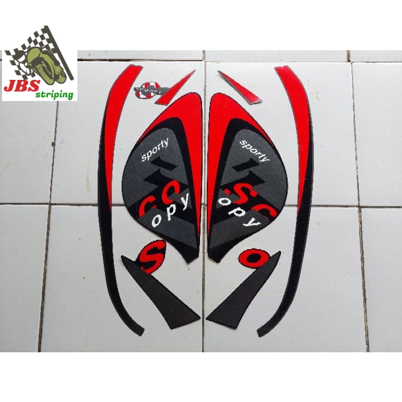 striping scopy sporty stiker honda scoopy fi sporty thn 2021 2022 full hitam lis bodi skupi scopi se