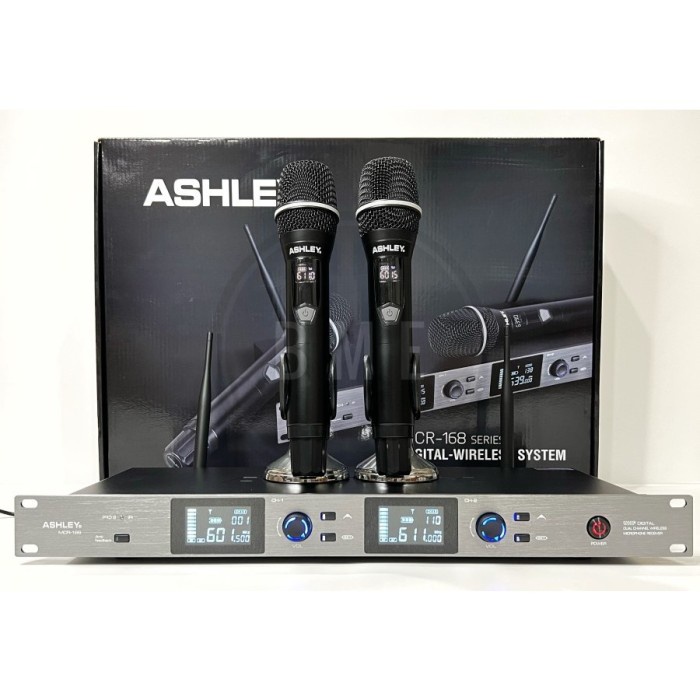 Mic WIRELESS ASHLEY MCR 168 / Microphone MCR168 With Anti Feedback Original