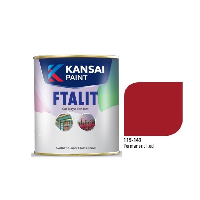Cat Ftalit 143 Permanent Red Kansai 1 Ltr / Cat Kayu & Besi / Cat Mera