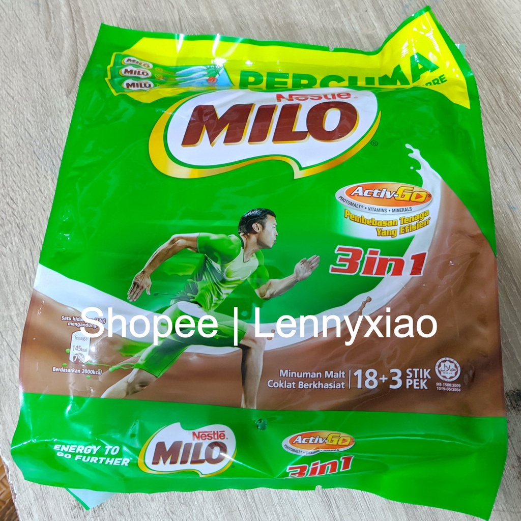 

MILO Malaysia Nestle Minuman Malt Susu Koko Coklat Sachet Stik Pack Pek 3 in 1 Activ Go