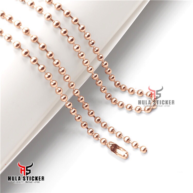 Kalung Rantai MCI Kalung Titanium Wanita Pria Bola Lada Rosegold Gold Hitam Silver Stainless Anti Ka