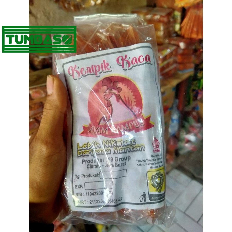 

Tumbaso Keripik Kaca cap Ayam Kampung 20pcs