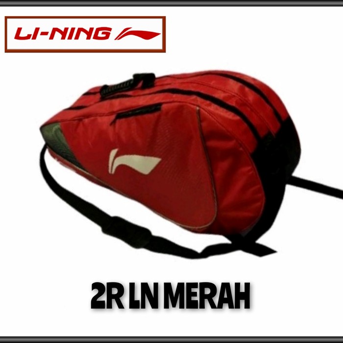 ✨LARIS✨ -TAS RAKET RANSEL 2R PLUS BADMINTON BULUTANGKIS LINING - Merah
