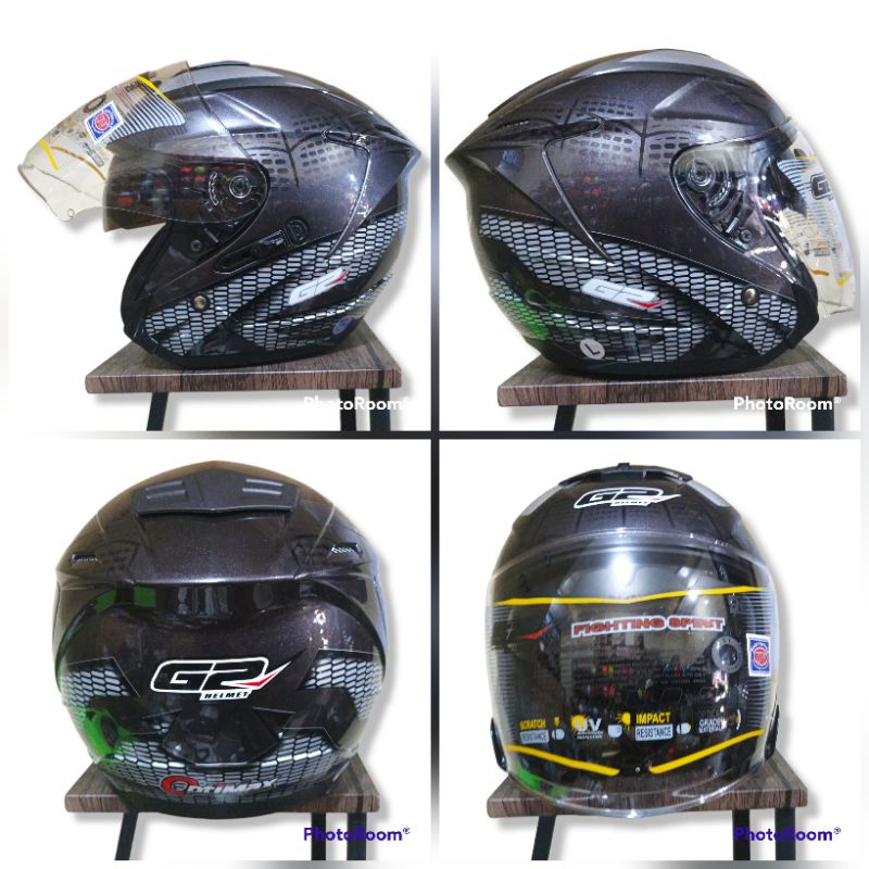 Helm G2 Optimax Dobel VISOR 2 kaca Original Motif SPIDER GUNMET