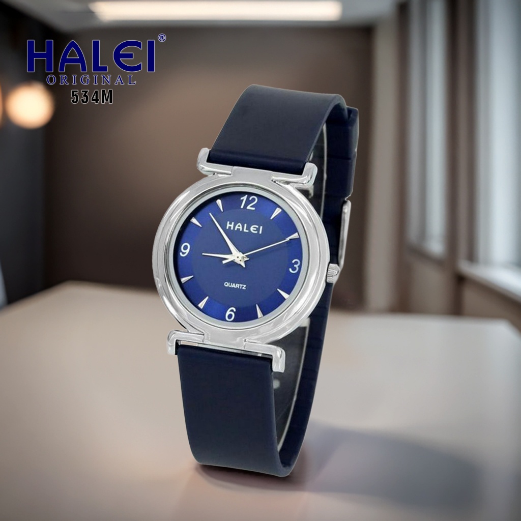 Halei Watch 534 M - Jam Tangan Halei Pria Karet Analog Kekinian - Tahan Air dan Garansi 1 Tahun. Fre