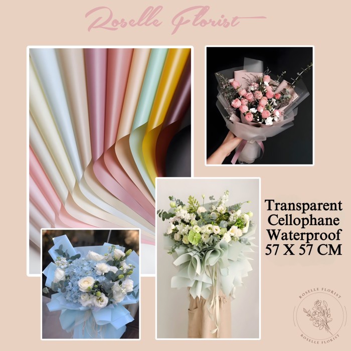 

Kertas Bunga Cellophane Transparan Matte Flower Wrapping Paper 57x57cm