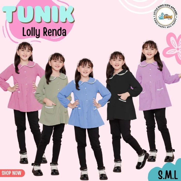 Tunik Lengan Panjang Anak Perempuan Tanggung Remaja