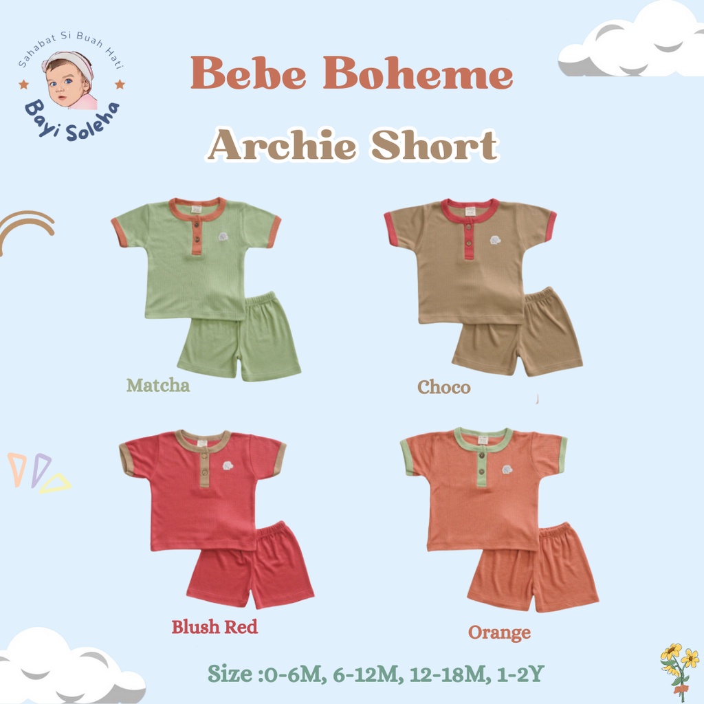 [BS] Bebe Boheme Setelan Baju Anak / Archie Short Set / Baju Anak