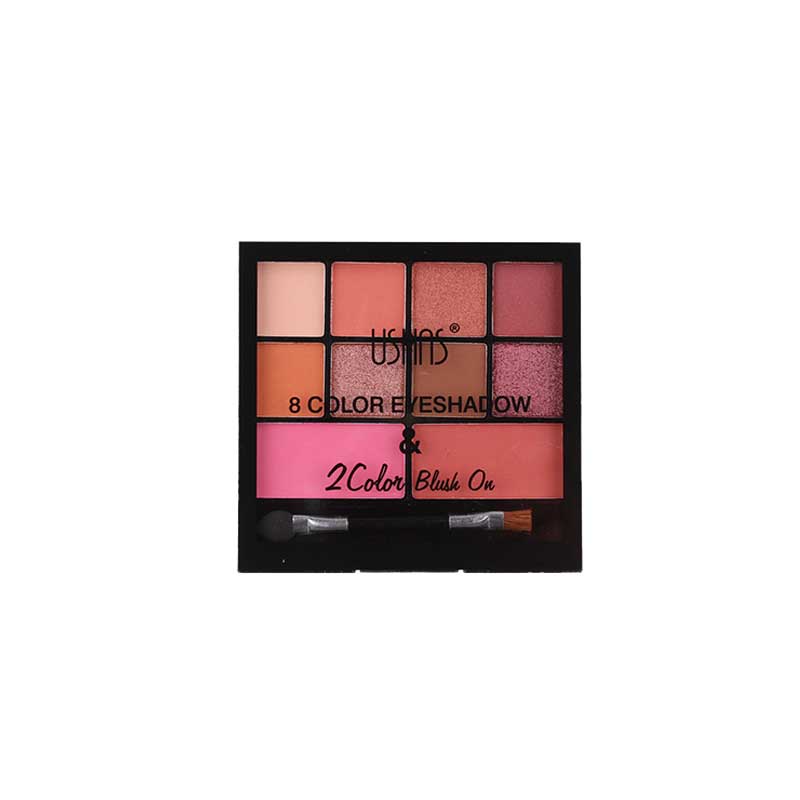 Ushas ES2729 8 Color Eyeshadow &amp; 2 Color Blush On No.01 | 17.6gr