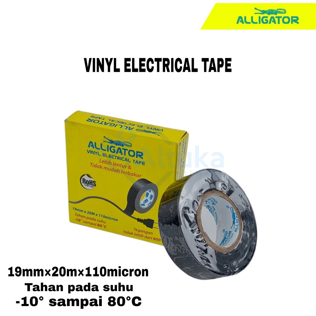 

Isolasi Hitam Listrik / Vinyl Electrilcal Tape Hitam Alligator