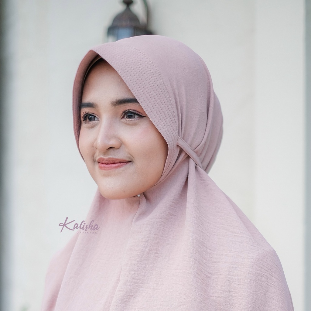 Jilbab Kerudung Hijab Instant Bergo Simple Maryam Tali Pet Crinkle Airflow      Pet Tali OOTD Outfit