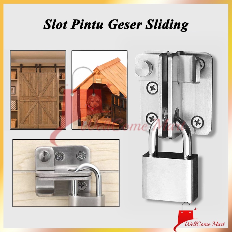 Slot Pintu Geser Sliding / Kunci Geser Pintu / Cantolan Grendel Pintu