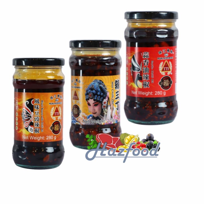 

Pearl River Bridge Black Beans | Hot Chilli Oil | Garlic Chilli Oil