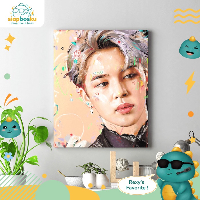 

[[ JS - BEST SELLER ]] KANVAS LUKIS BESAR BTS 40x50 CM CANVAS PAINTING BY NUMBER INC CAT KUAS - Jimin