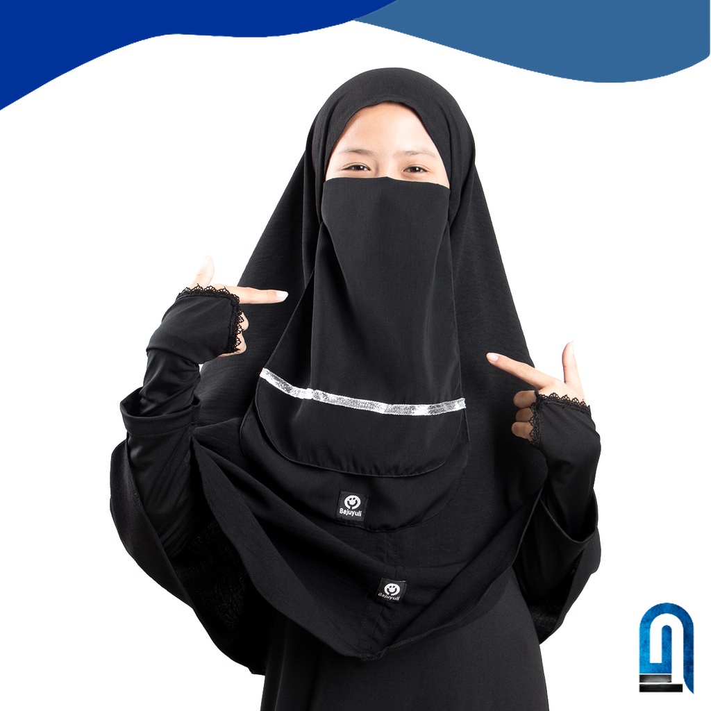 Niqab Cadar Anak Polos Syari Hitam Wolfis Tidak Gerah Kids Premium Branded Baju Muslimah Manasik Umroh Haji
